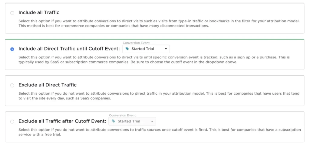Custom attribution model within Attribution