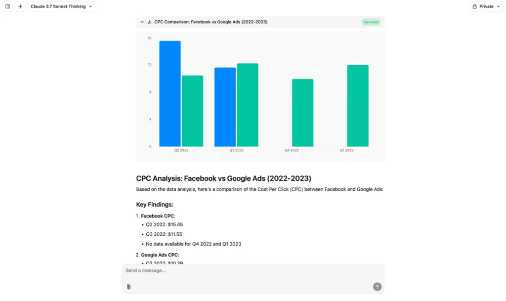 Image of Improvado conversational AI reporting agent.